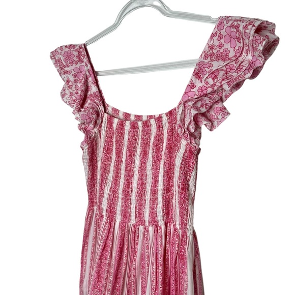 Mille | Olympia Dress in Pink Jaipur Stripe Large - Picture 7 of 8